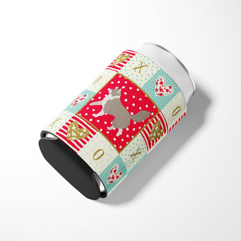 Asian Semi Longhaired Cat Love Can or Bottle Hugger Cooler Sleeve for Standard 12 oz Cans, Insulated Foam Beer & Soda Can Hugger Reusable