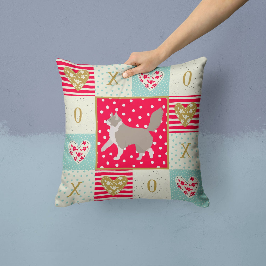 Asian Semi Longhaired Cat Love Decorative Throw Pillow 14x14 Indoor Outdoor Accent Cushion, Fabric Cover with Insert for Sofa, Bed, Porch & Living Room