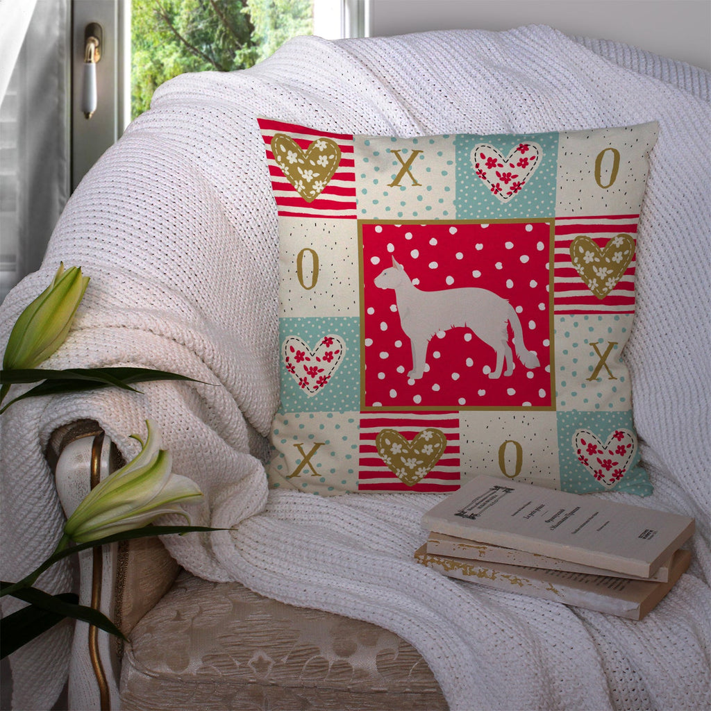 Balinese #2 Cat Love Decorative Throw Pillow 14x14 Indoor Outdoor Accent Cushion, Fabric Cover with Insert for Sofa, Bed, Porch & Living Room