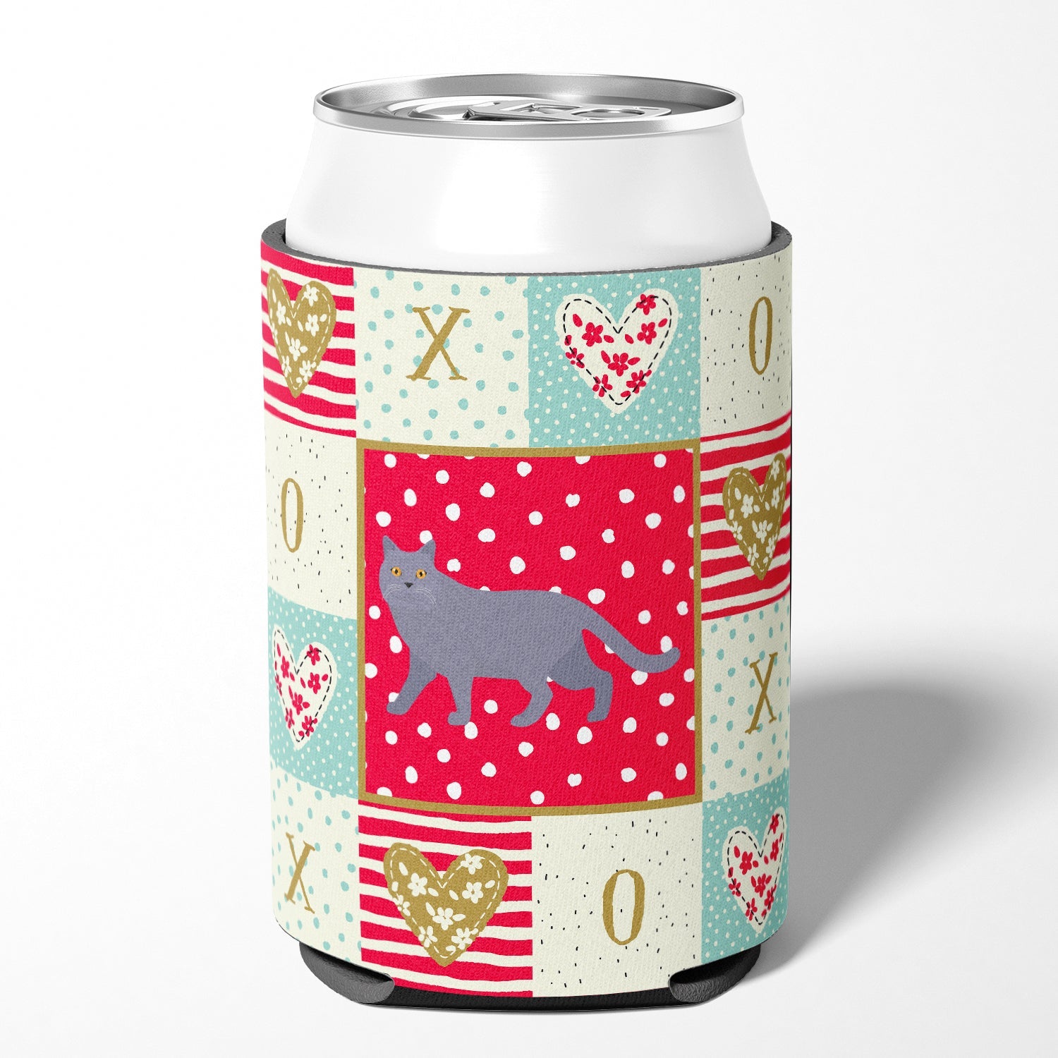 British Shorthair #1 Cat Love Can or Bottle Hugger Cooler Sleeve for Standard 12 oz Cans, Insulated Foam Beer & Soda Can Hugger Reusable