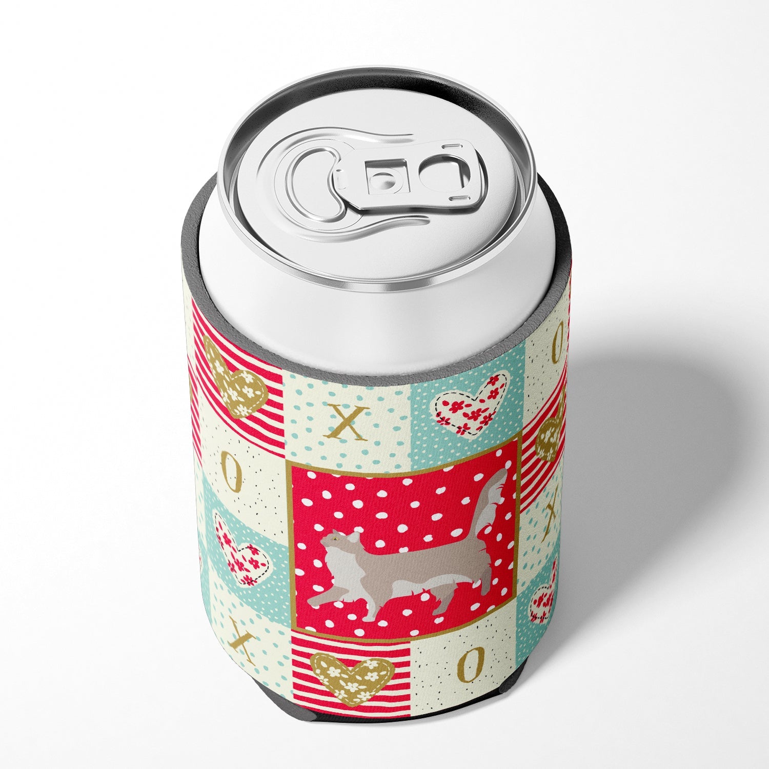 Chantilly Tiffany Cat Love Can or Bottle Hugger Cooler Sleeve for Standard 12 oz Cans, Insulated Foam Beer & Soda Can Hugger Reusable