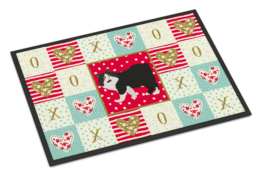 Cymric Cat Love Doormat Indoor Outdoor 24H X 36W Front Door Mat Rugs for Entryway, Non Slip Washable Low Pile,
