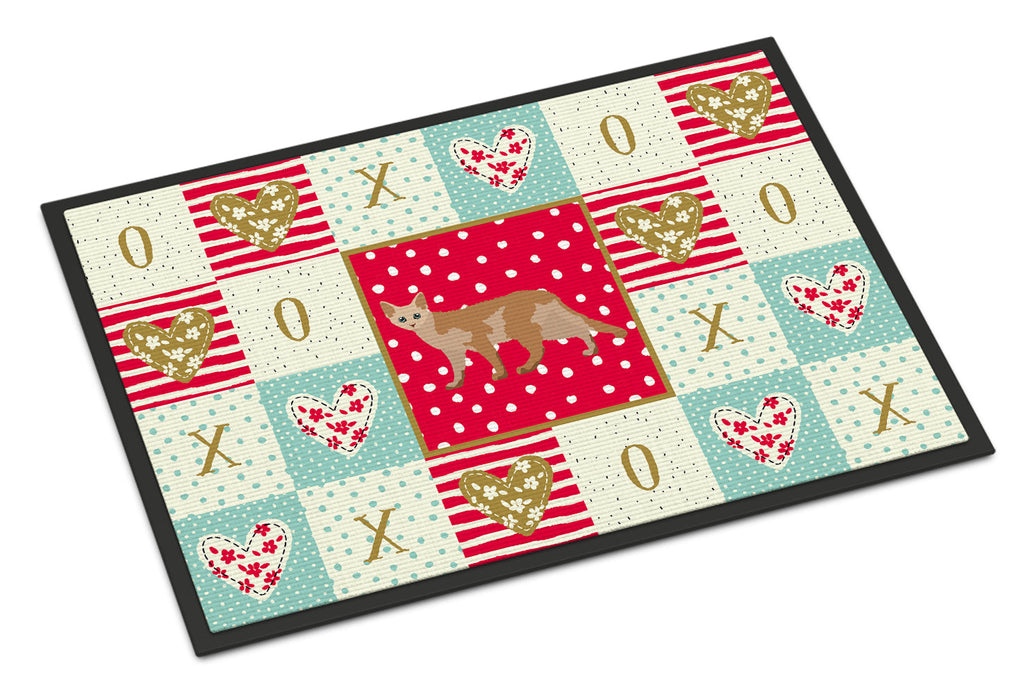 Devon Rex #3 Cat Love Doormat Indoor Outdoor 18H X 27W Front Door Mat Rugs for Entryway, Non Slip Washable