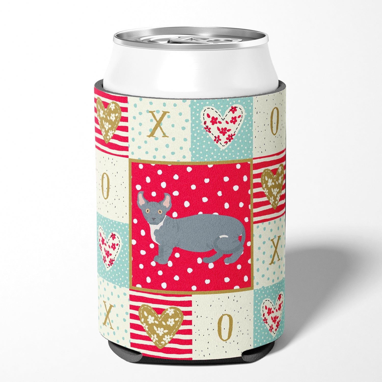 Dwelf #2 Cat Love Can or Bottle Hugger Cooler Sleeve for Standard 12 oz Cans, Insulated Foam Beer & Soda Can Hugger Reusable
