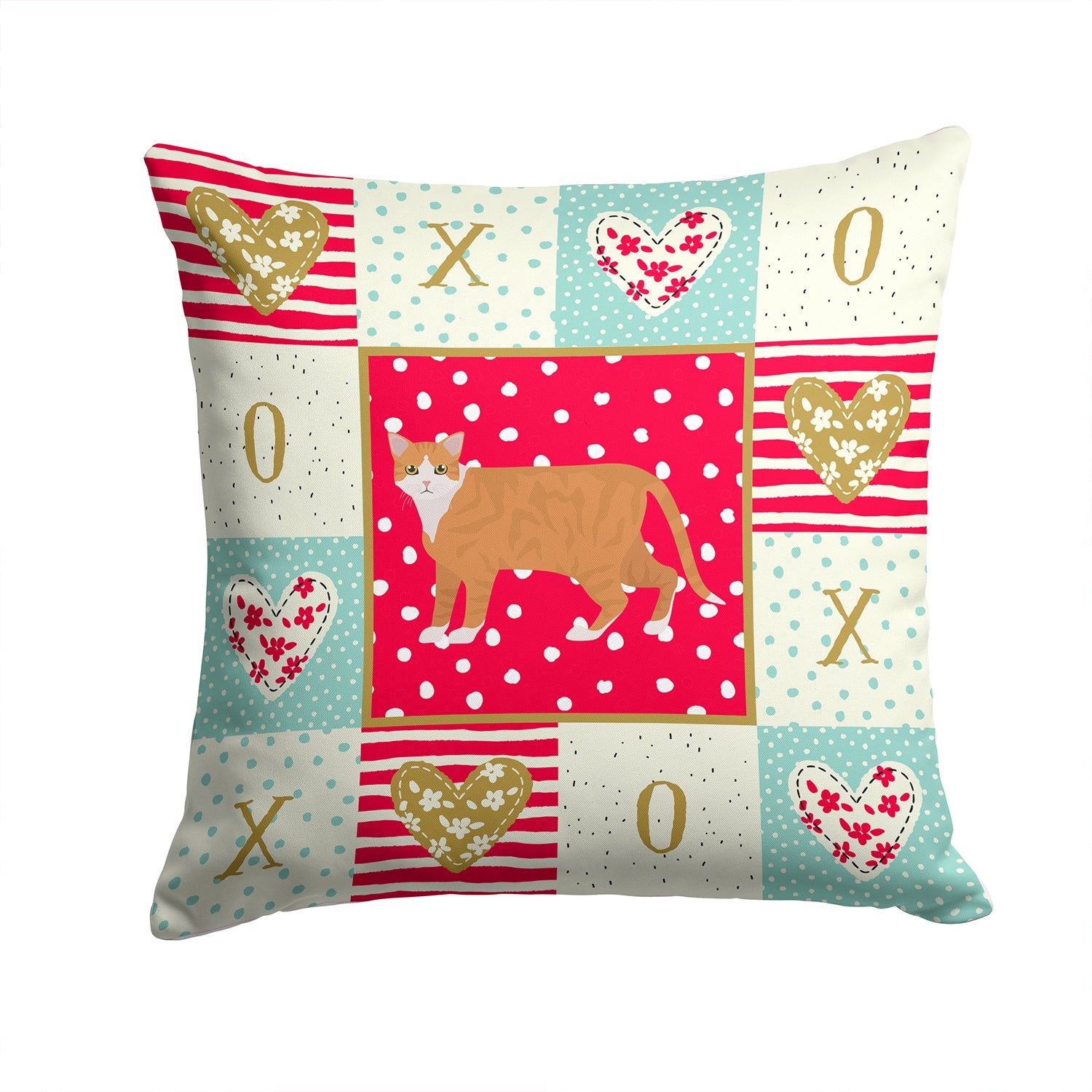 European Shorthair #1 Cat Love Decorative Throw Pillow 14x14 Indoor Outdoor Accent Cushion, Fabric Cover with Insert for Sofa, Bed, Porch & Living Room