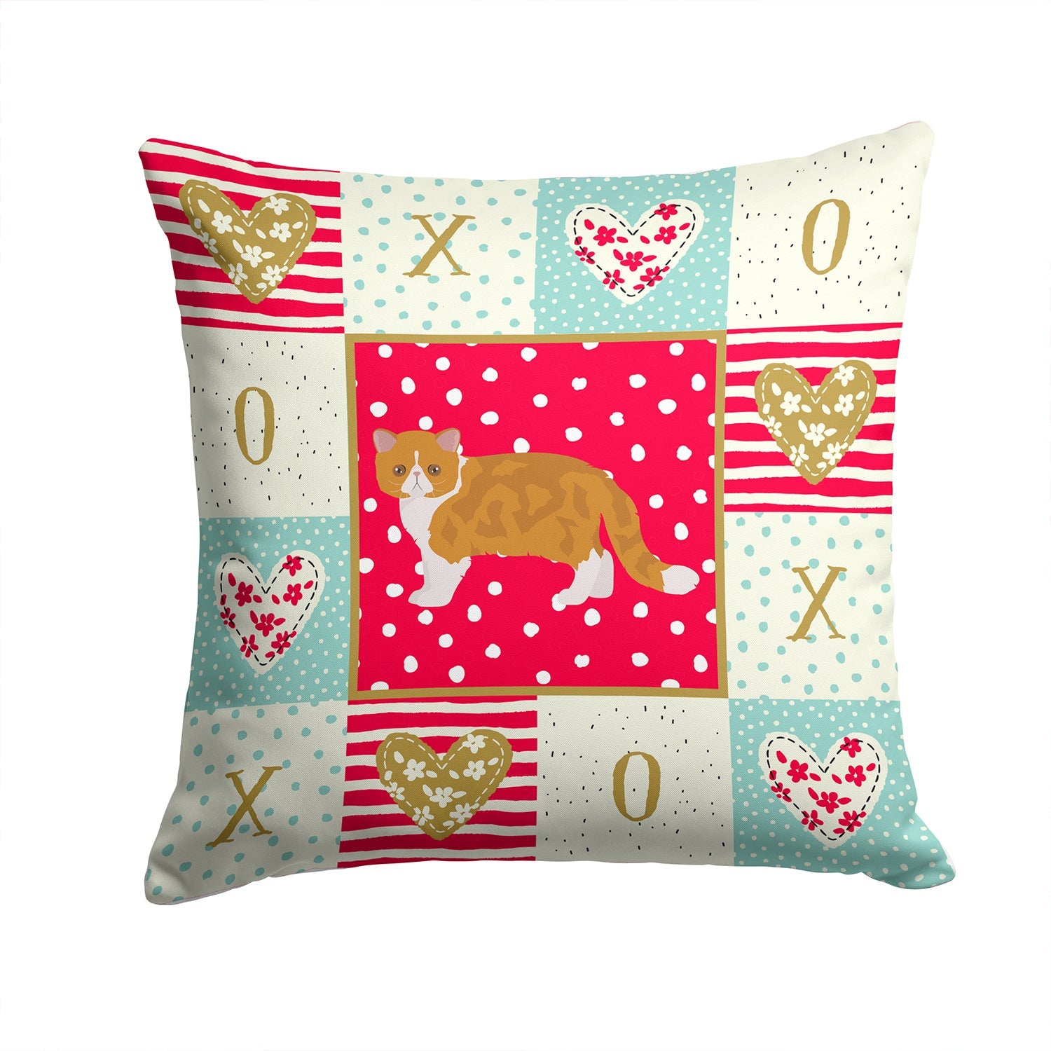 Exotic Shorthair #3 Cat Love Decorative Throw Pillow 14x14 Indoor Outdoor Accent Cushion, Fabric Cover with Insert for Sofa, Bed, Porch & Living Room