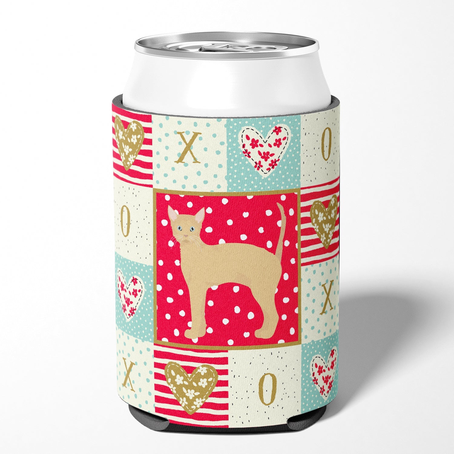 German Rex #2 Cat Love Can or Bottle Hugger Cooler Sleeve for Standard 12 oz Cans, Insulated Foam Beer & Soda Can Hugger Reusable