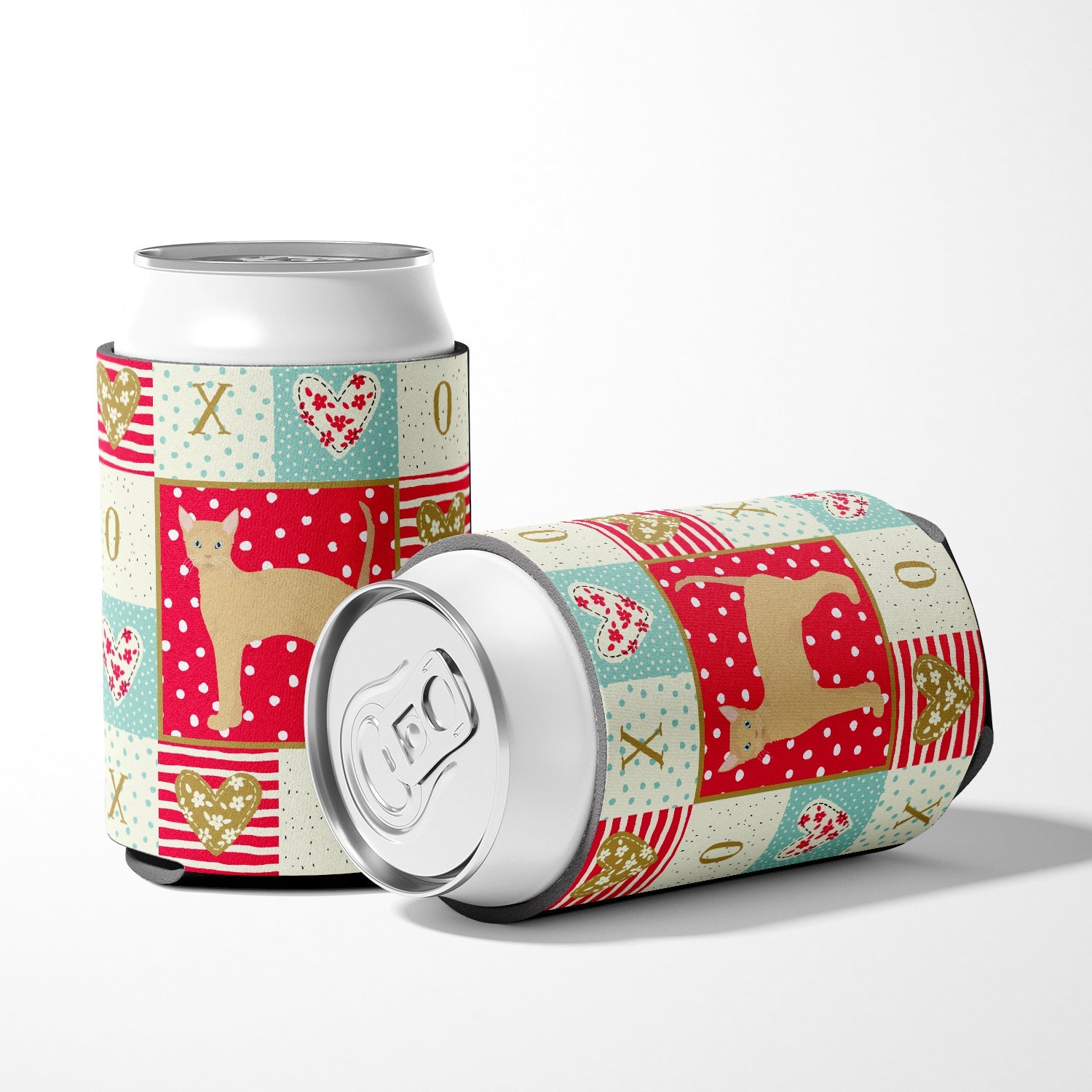German Rex #2 Cat Love Can or Bottle Hugger Cooler Sleeve for Standard 12 oz Cans, Insulated Foam Beer & Soda Can Hugger Reusable