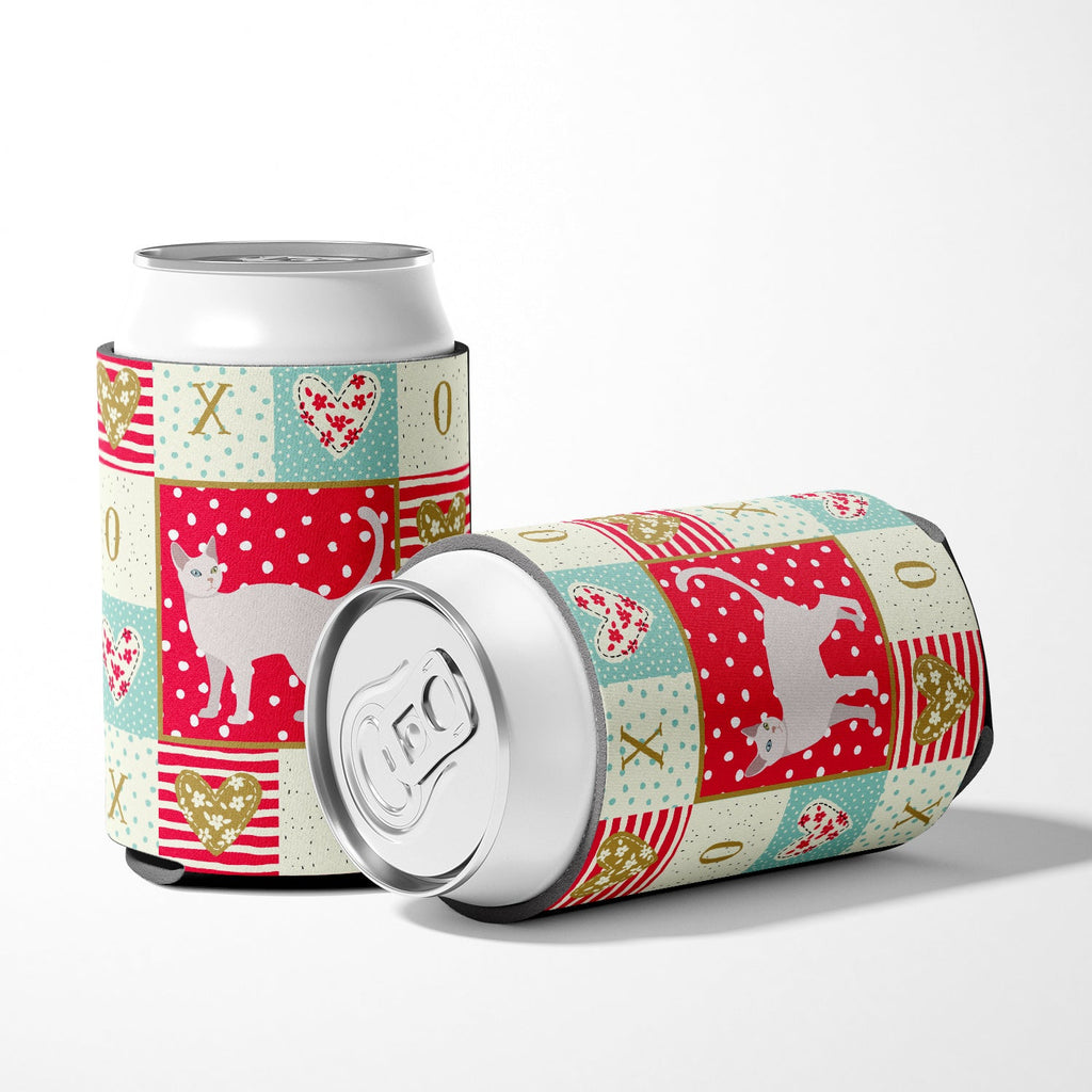 Khao Manee #2 Cat Love Can or Bottle Hugger Cooler Sleeve for Standard 12 oz Cans, Insulated Foam Beer & Soda Can Hugger Reusable
