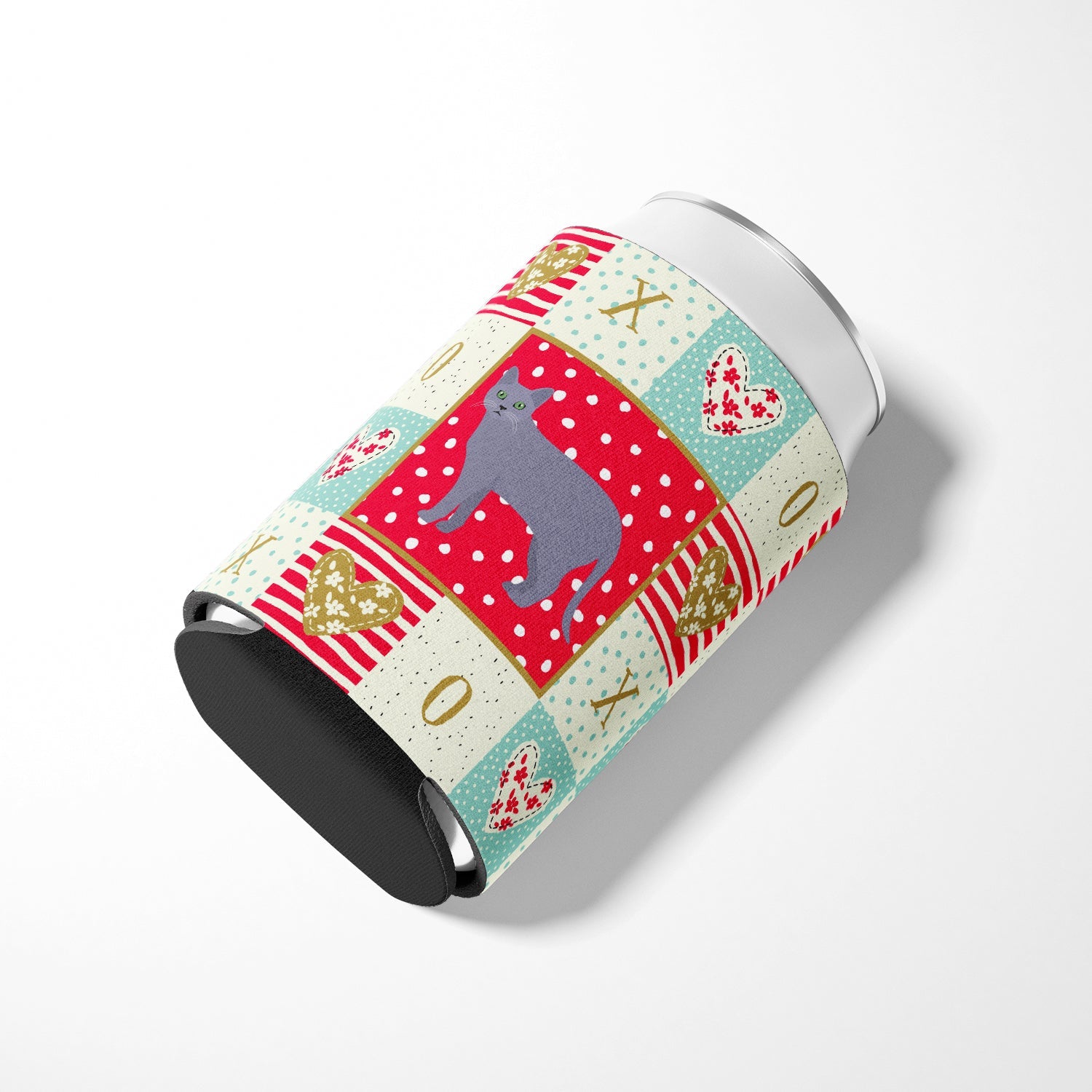 Korat #1 Cat Love Can or Bottle Hugger Cooler Sleeve for Standard 12 oz Cans, Insulated Foam Beer & Soda Can Hugger Reusable