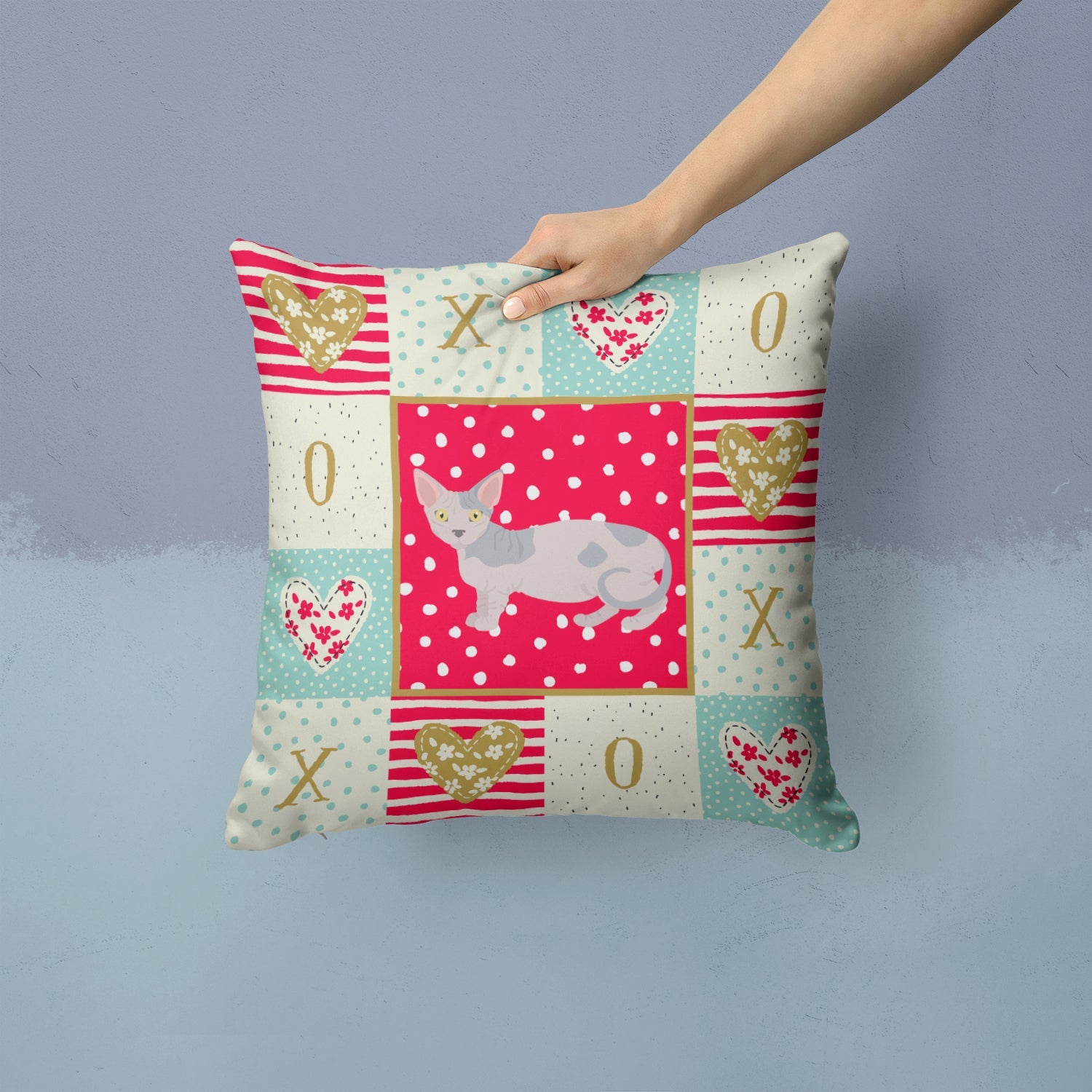 Minskin Cat Love Decorative Throw Pillow 14x14 Indoor Outdoor Accent Cushion, Fabric Cover with Insert for Sofa, Bed, Porch & Living Room