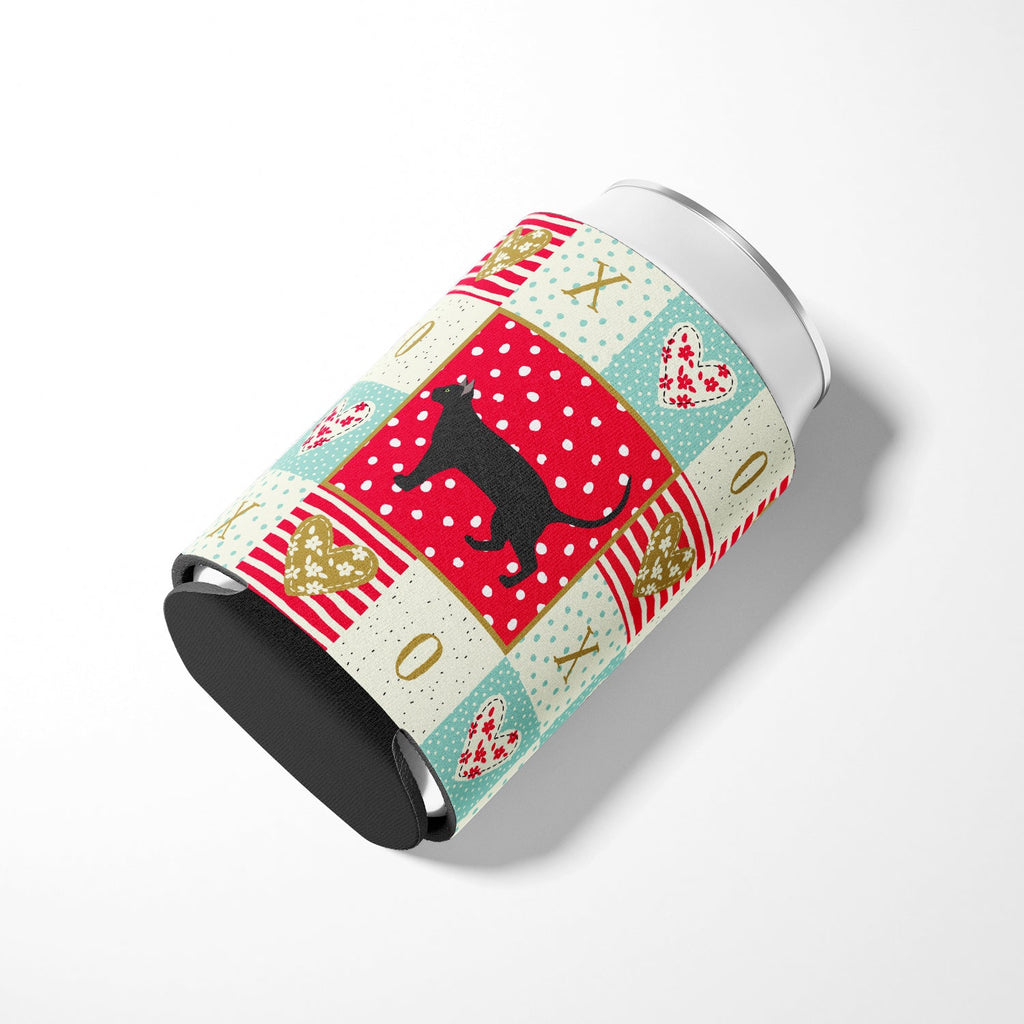 Pantherette Cat Love Can or Bottle Hugger Cooler Sleeve for Standard 12 oz Cans, Insulated Foam Beer & Soda Can Hugger Reusable