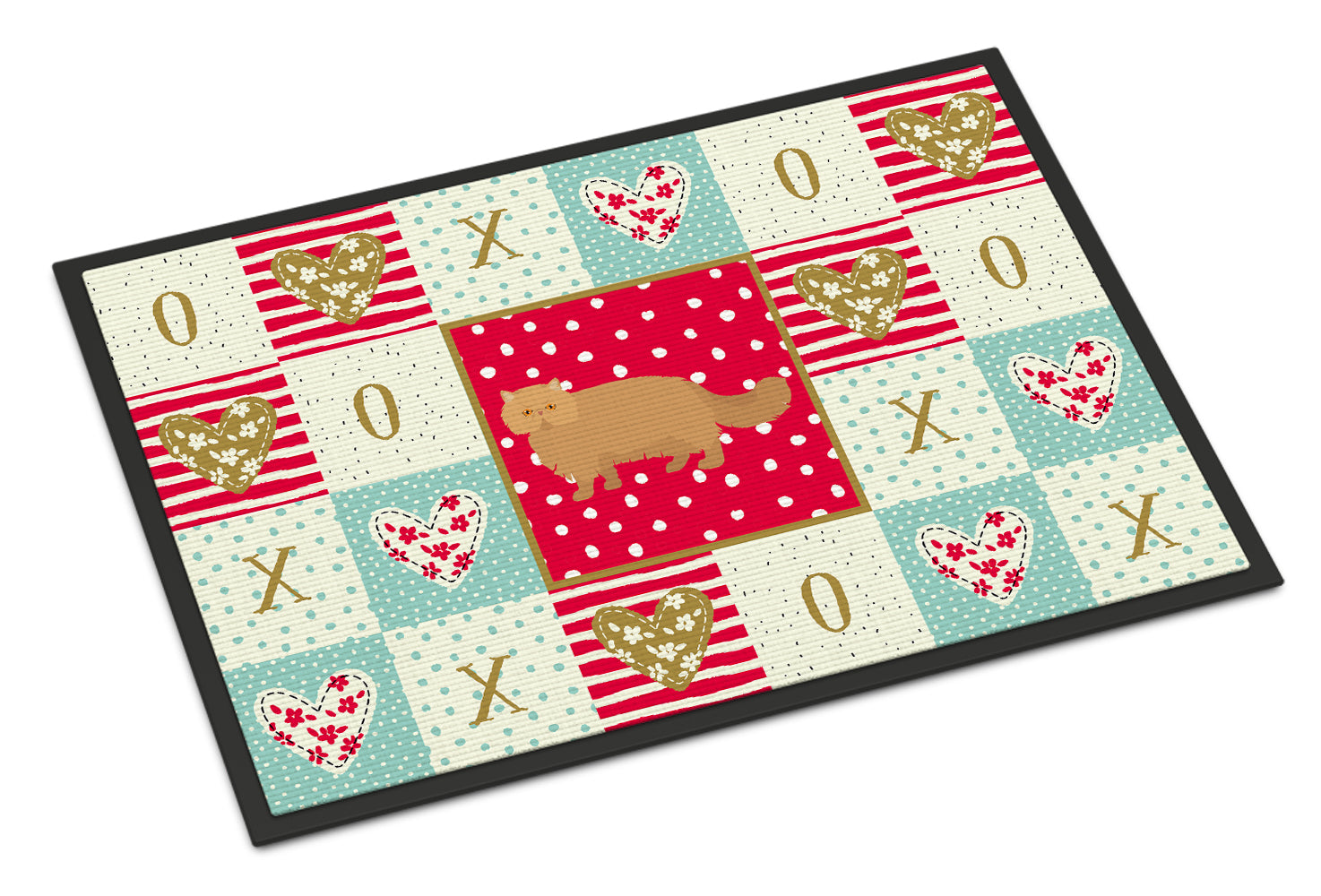Persian Modern Cat Love Doormat Indoor Outdoor 18H X 27W Front Door Mat Rugs for Entryway, Non Slip Washable