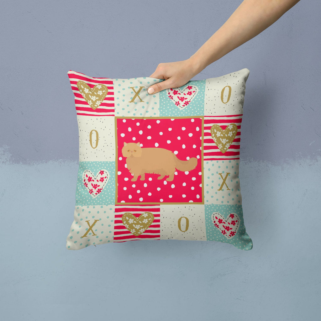 Persian Modern Cat Love Decorative Throw Pillow 14x14 Indoor Outdoor Accent Cushion, Fabric Cover with Insert for Sofa, Bed, Porch & Living Room