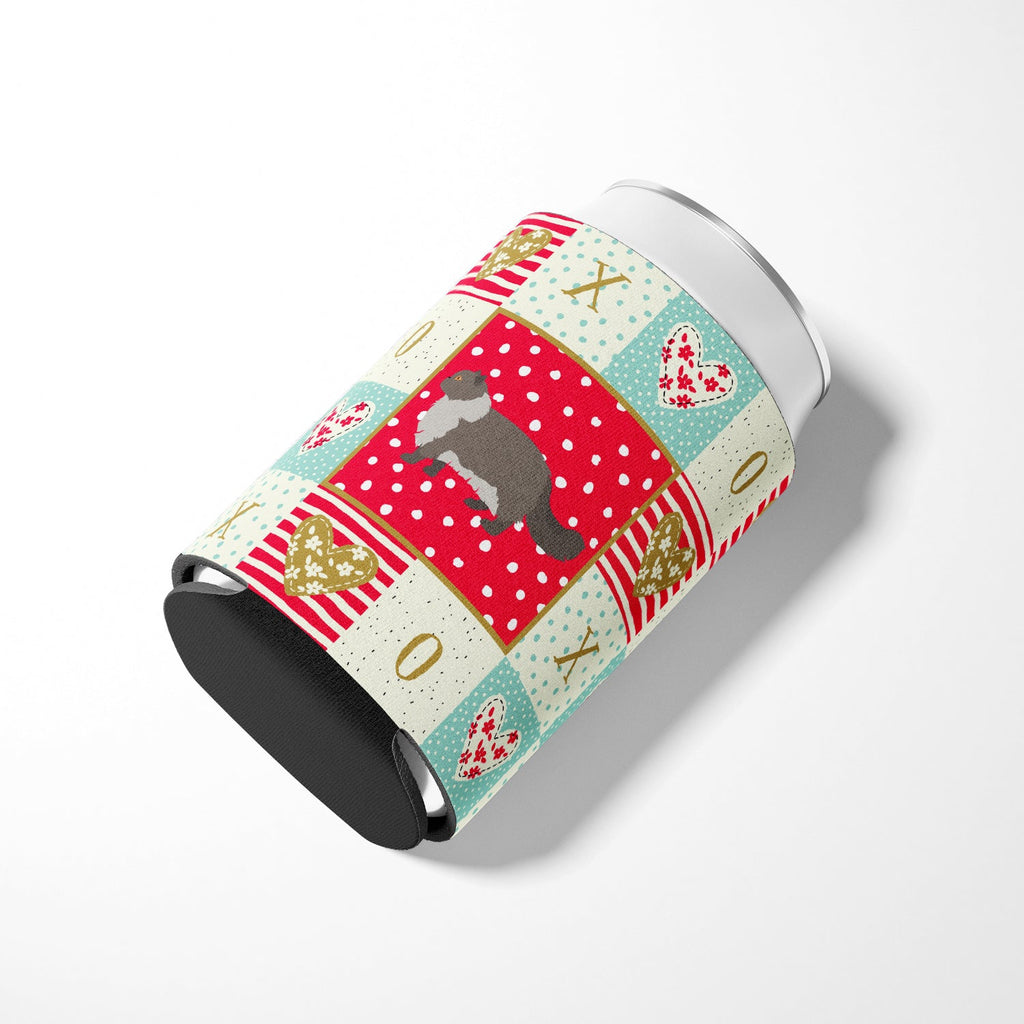 Persian Modern #2 Cat Love Can or Bottle Hugger Cooler Sleeve for Standard 12 oz Cans, Insulated Foam Beer & Soda Can Hugger Reusable