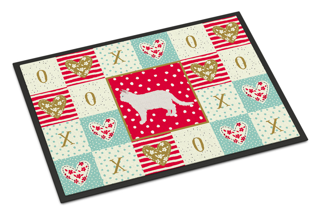 Poodle Cat #2 Cat Love Doormat Indoor Outdoor 24H X 36W Front Door Mat Rugs for Entryway, Non Slip Washable Low Pile,