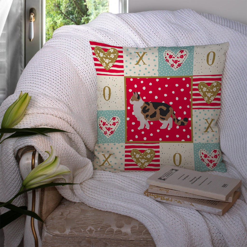 Ragamuffin #2 Cat Love Decorative Throw Pillow 14x14 Indoor Outdoor Accent Cushion, Fabric Cover with Insert for Sofa, Bed, Porch & Living Room