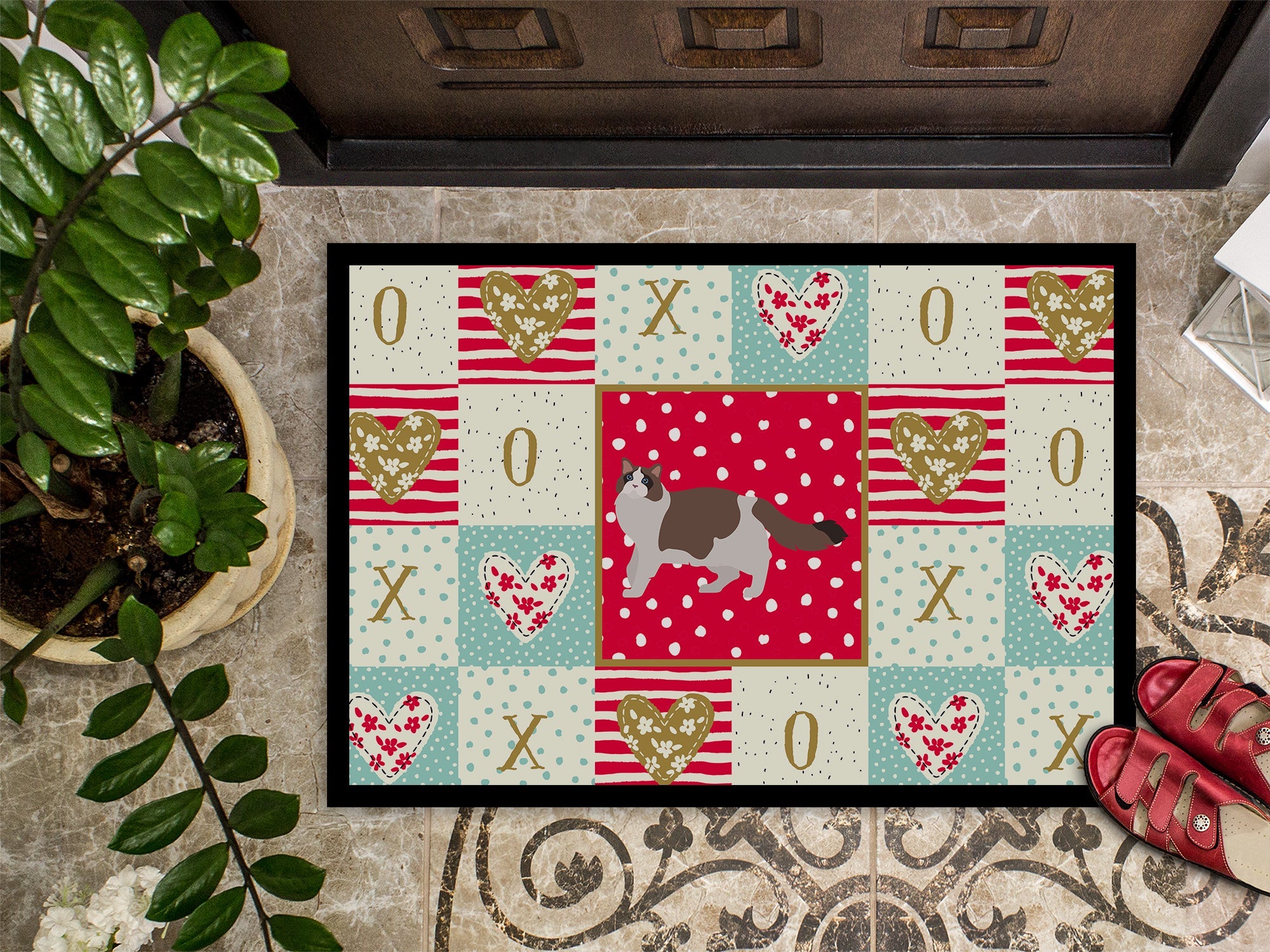 Ragdoll #3 Cat Love Doormat Indoor Outdoor 24H X 36W Front Door Mat Rugs for Entryway, Non Slip Washable Low Pile,