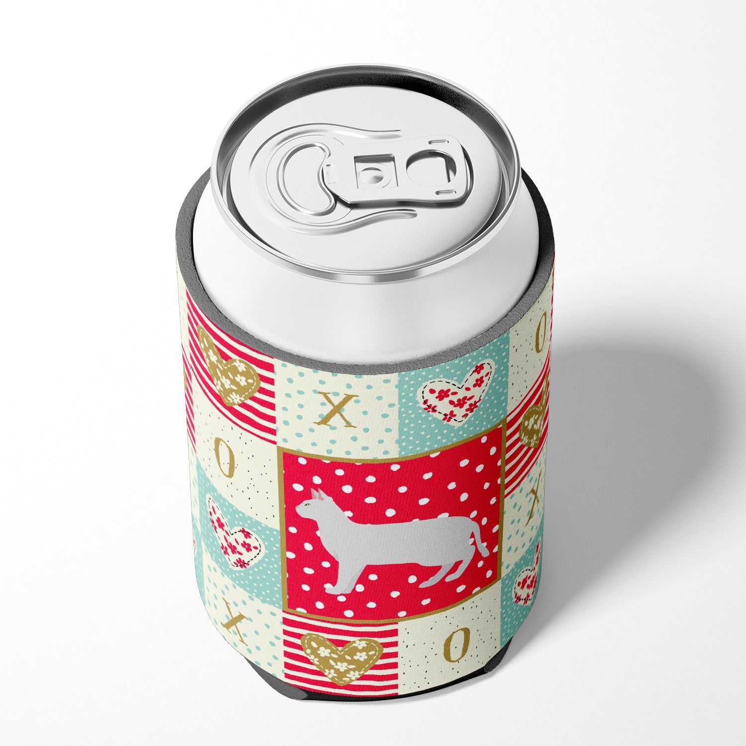 Russian White Black #2 Cat Love Can or Bottle Hugger Cooler Sleeve for Standard 12 oz Cans, Insulated Foam Beer & Soda Can Hugger Reusable