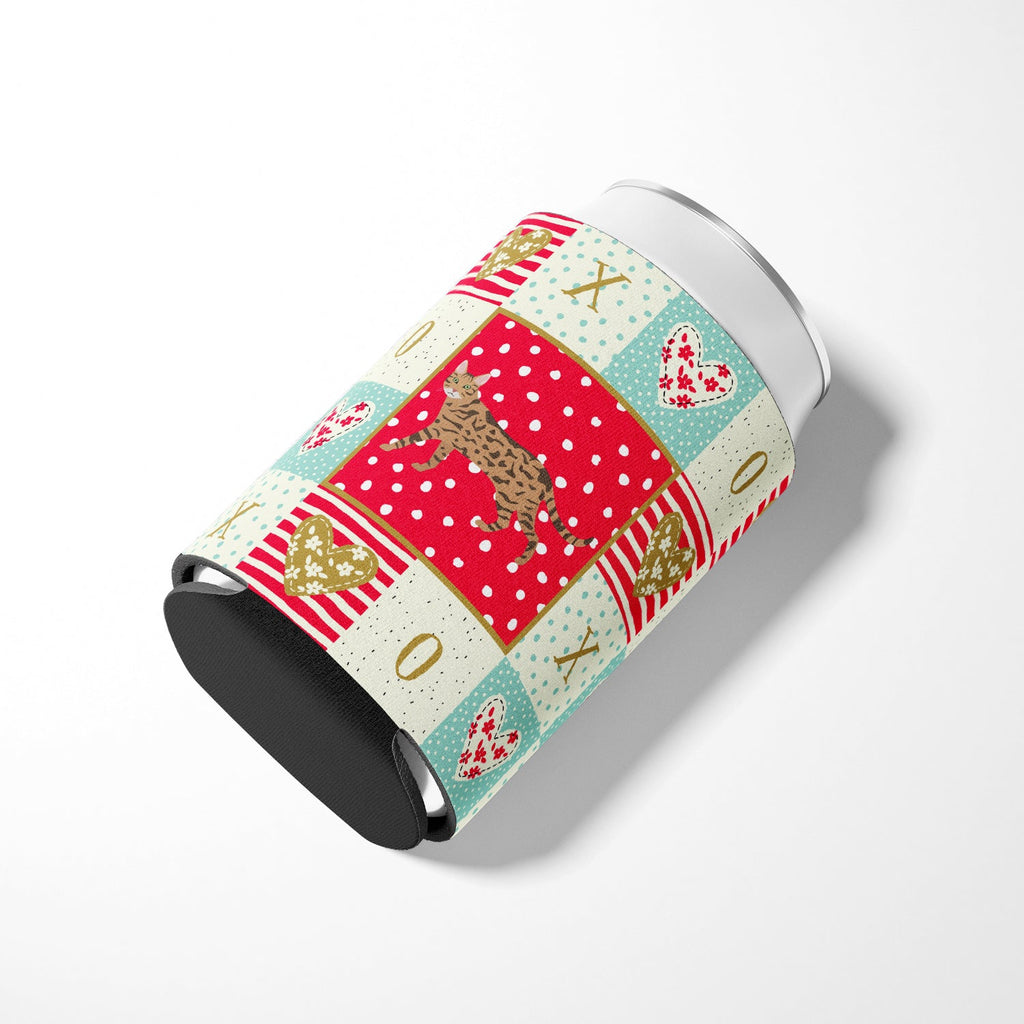 Serengeti Cat Love Can or Bottle Hugger Cooler Sleeve for Standard 12 oz Cans, Insulated Foam Beer & Soda Can Hugger Reusable