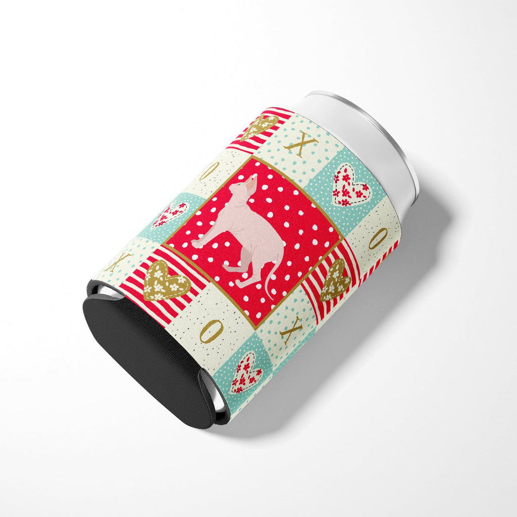 Sphynx Cat Love Can or Bottle Hugger Cooler Sleeve for Standard 12 oz Cans, Insulated Foam Beer & Soda Can Hugger Reusable