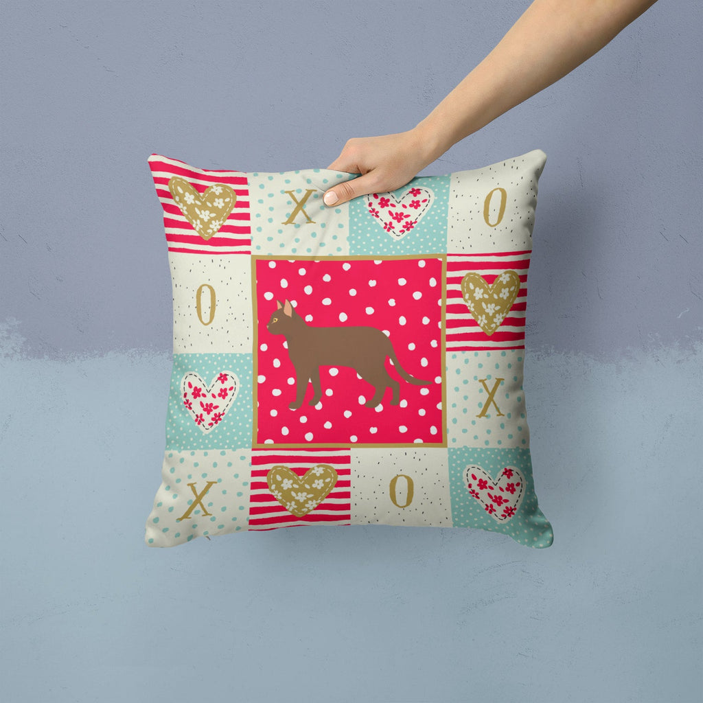 Suphalak Cat Love Decorative Throw Pillow 14x14 Indoor Outdoor Accent Cushion, Fabric Cover with Insert for Sofa, Bed, Porch & Living Room