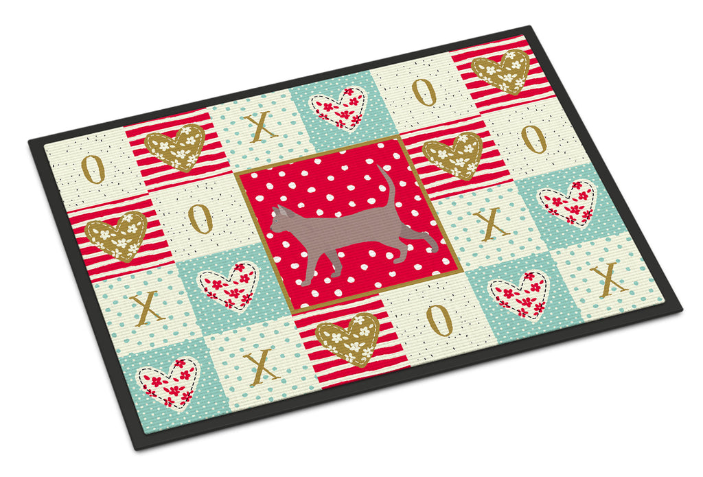 Thai Lilac #2 Cat Love Doormat Indoor Outdoor 18H X 27W Front Door Mat Rugs for Entryway, Non Slip Washable