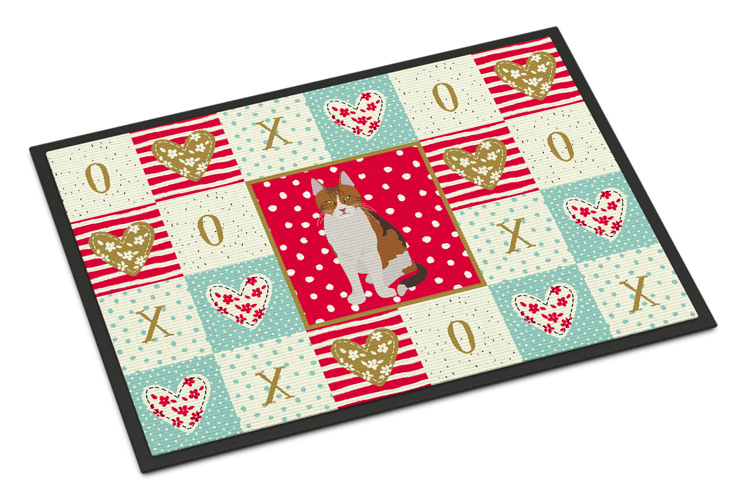 Aegean Cat Love Doormat Indoor Outdoor 24H X 36W Front Door Mat Rugs for Entryway, Non Slip Washable Low Pile,