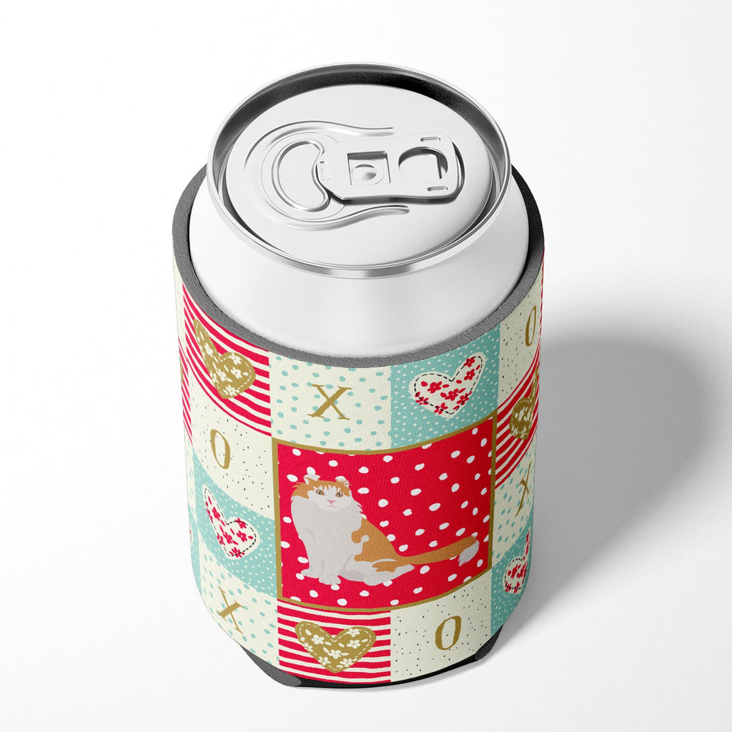 American Curl Cat Love Can or Bottle Hugger Cooler Sleeve for Standard 12 oz Cans, Insulated Foam Beer & Soda Can Hugger Reusable