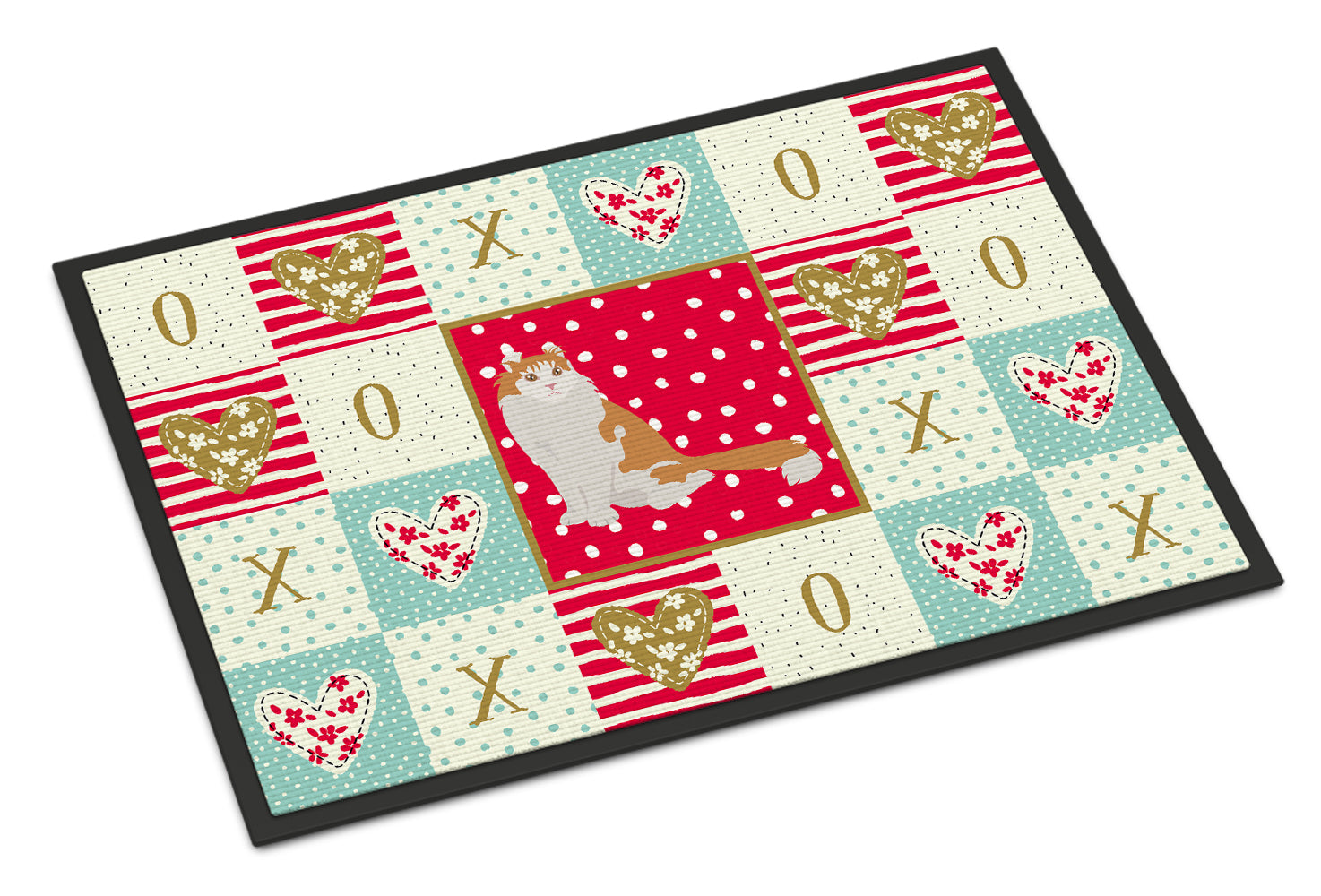 American Curl Cat Love Doormat Indoor Outdoor 18H X 27W Front Door Mat Rugs for Entryway, Non Slip Washable