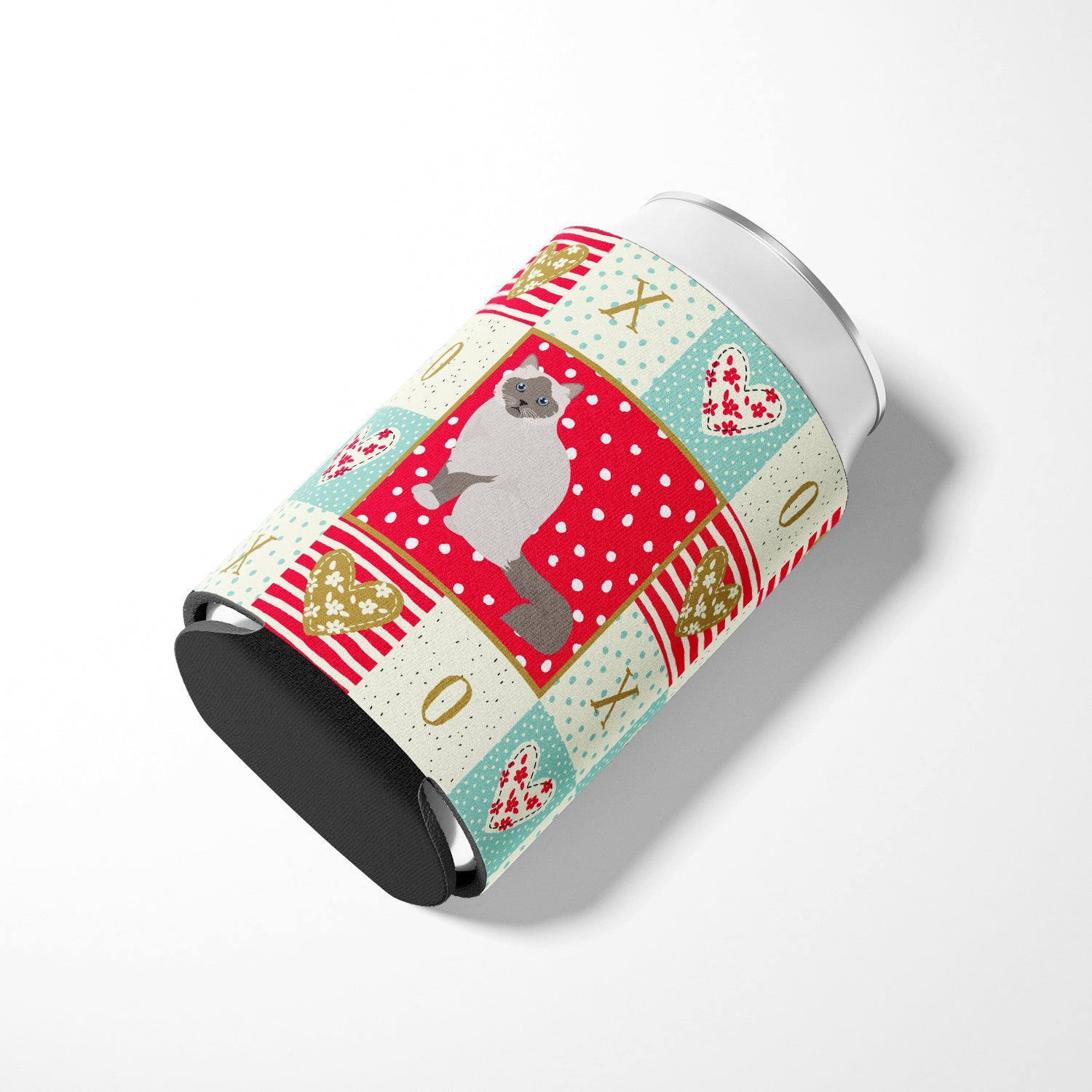Birman Cat Love Can or Bottle Hugger Cooler Sleeve for Standard 12 oz Cans, Insulated Foam Beer & Soda Can Hugger Reusable