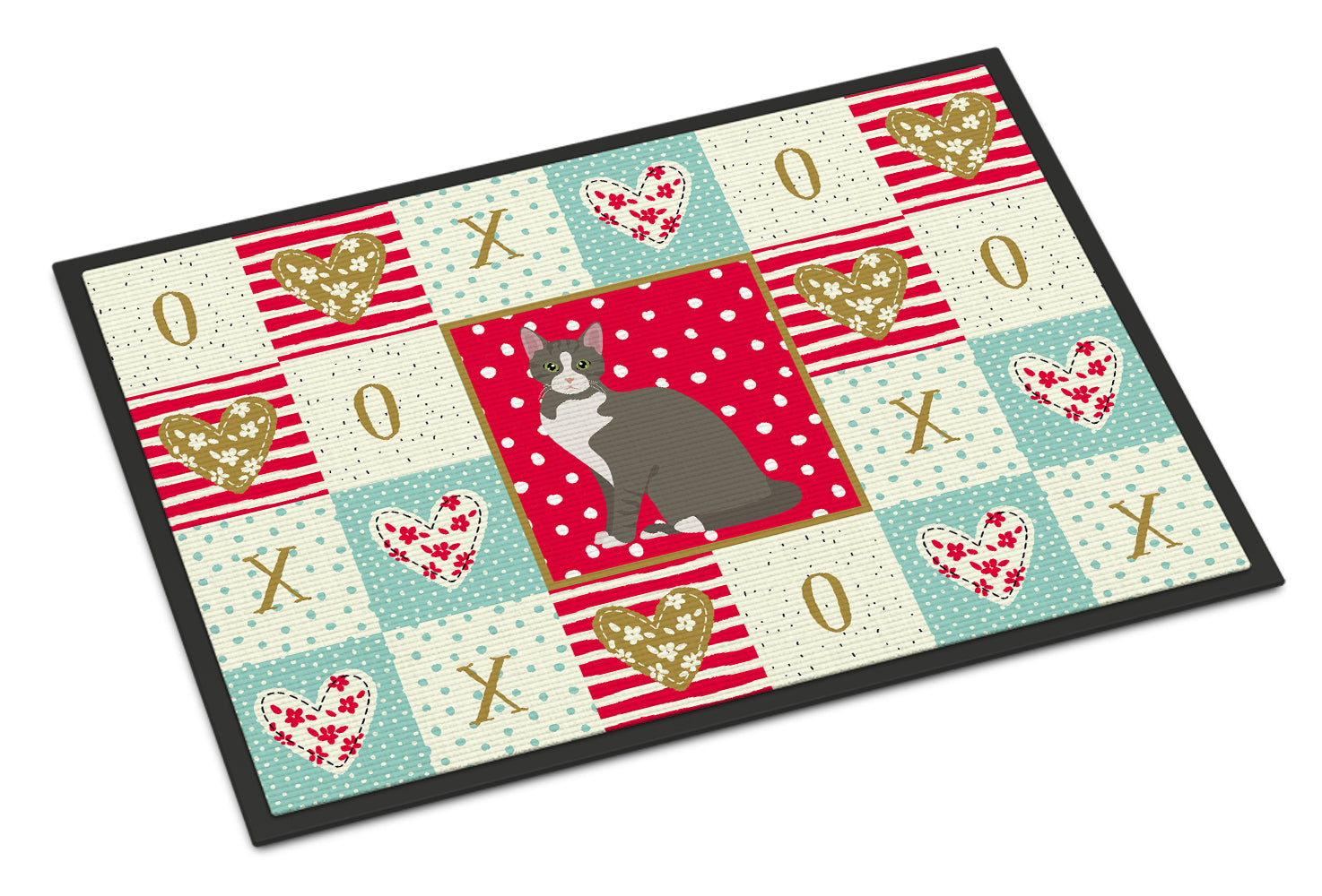 Brazilian Shorthair Cat Love Doormat Indoor Outdoor 24H X 36W Front Door Mat Rugs for Entryway, Non Slip Washable Low Pile,