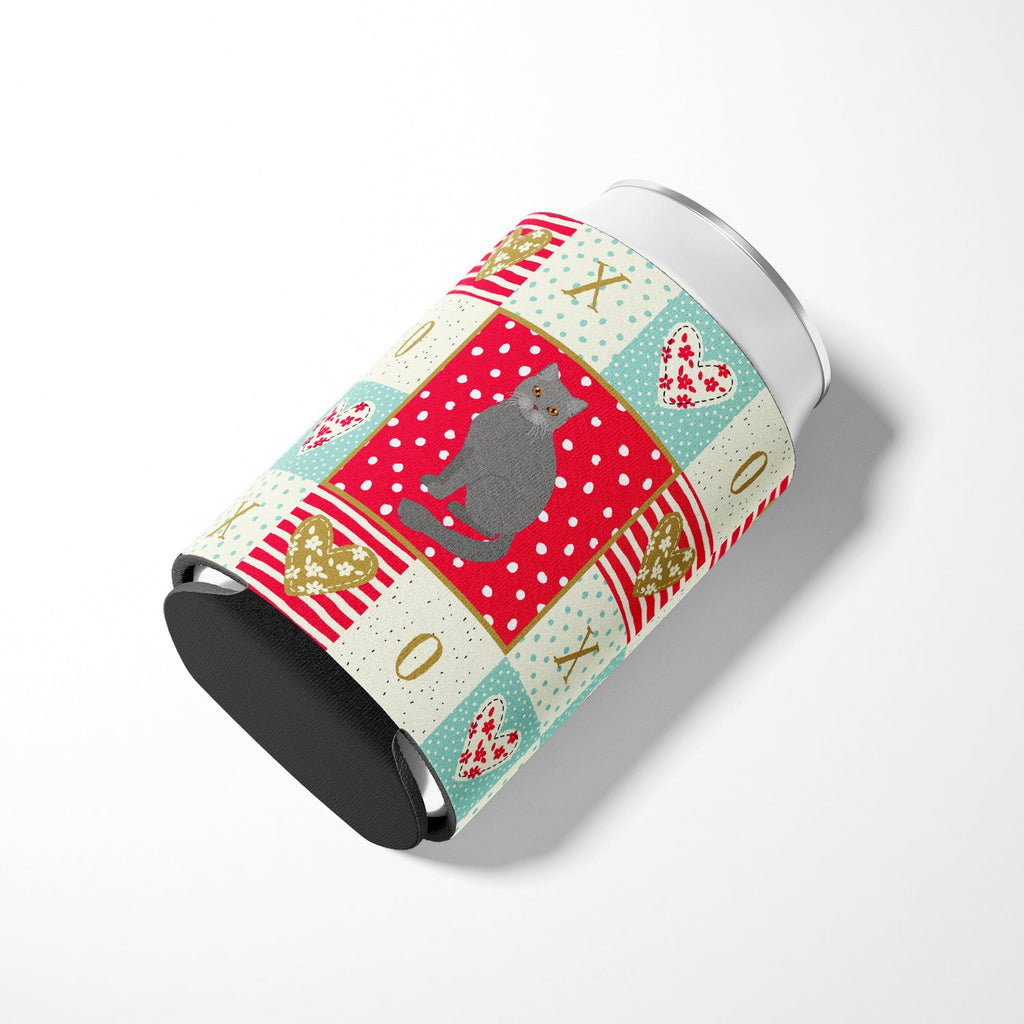 British Semi Longhair Cat Love Can or Bottle Hugger Cooler Sleeve for Standard 12 oz Cans, Insulated Foam Beer & Soda Can Hugger Reusable