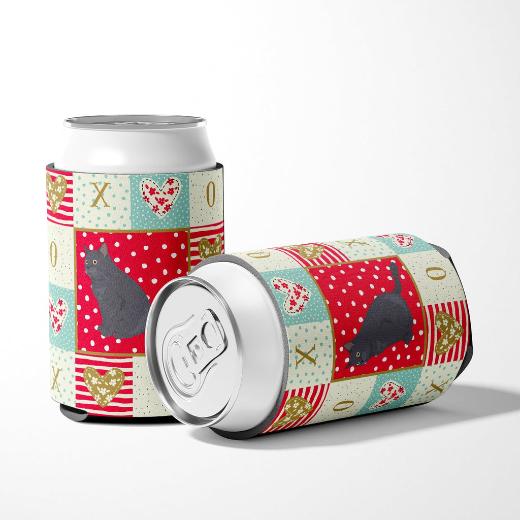 British Shorthair Cat Love Can or Bottle Hugger Cooler Sleeve for Standard 12 oz Cans, Insulated Foam Beer & Soda Can Hugger Reusable