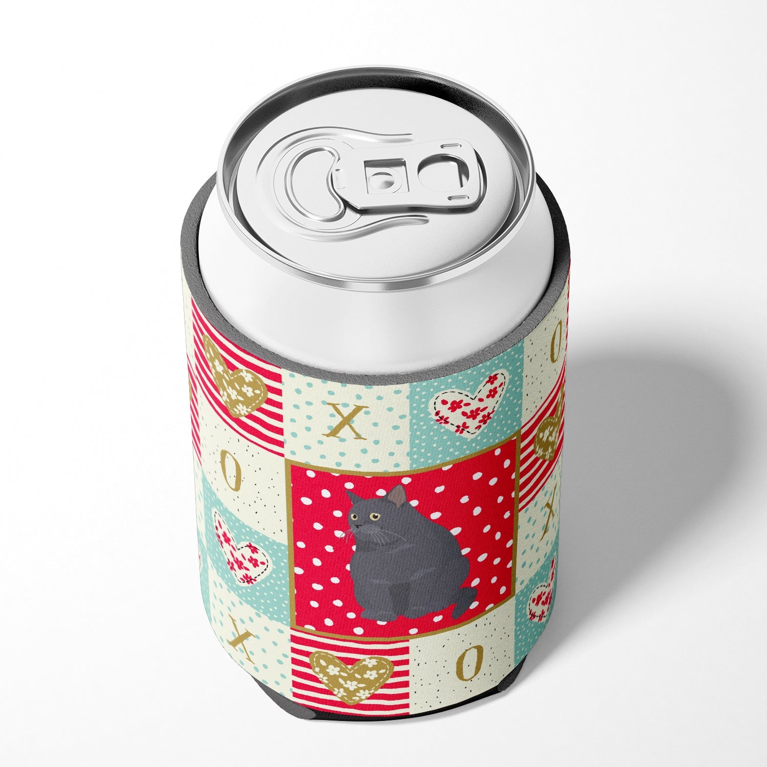 British Shorthair #2 Cat Love Can or Bottle Hugger Cooler Sleeve for Standard 12 oz Cans, Insulated Foam Beer & Soda Can Hugger Reusable