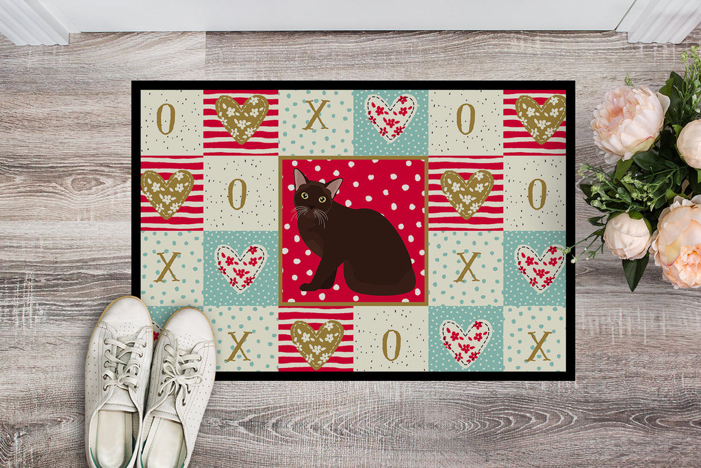 Burmese Cat Love Doormat Indoor Outdoor 18H X 27W Front Door Mat Rugs for Entryway, Non Slip Washable
