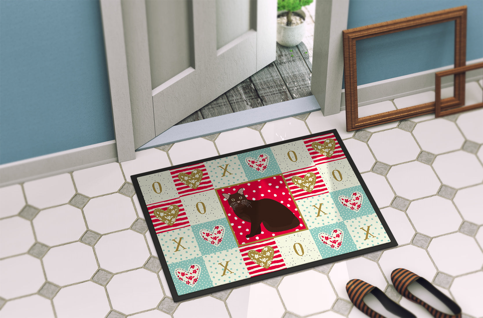 Burmese #2 Cat Love Doormat Indoor Outdoor 24H X 36W Front Door Mat Rugs for Entryway, Non Slip Washable Low Pile,