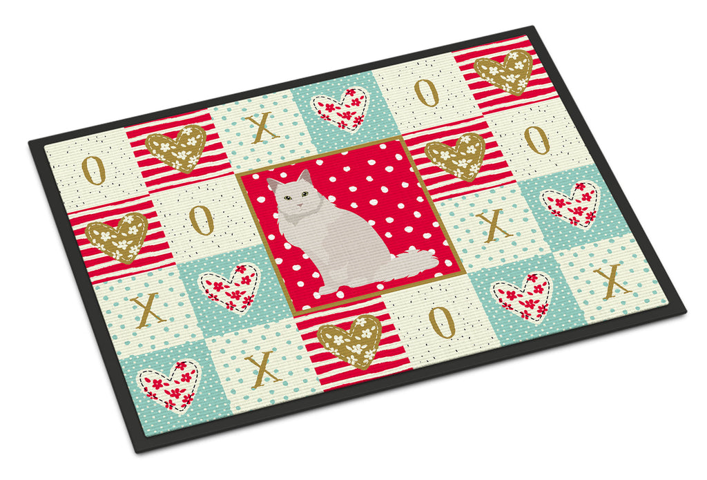 Chantilly Tiffany Cat Love Doormat Indoor Outdoor 18H X 27W Front Door Mat Rugs for Entryway, Non Slip Washable