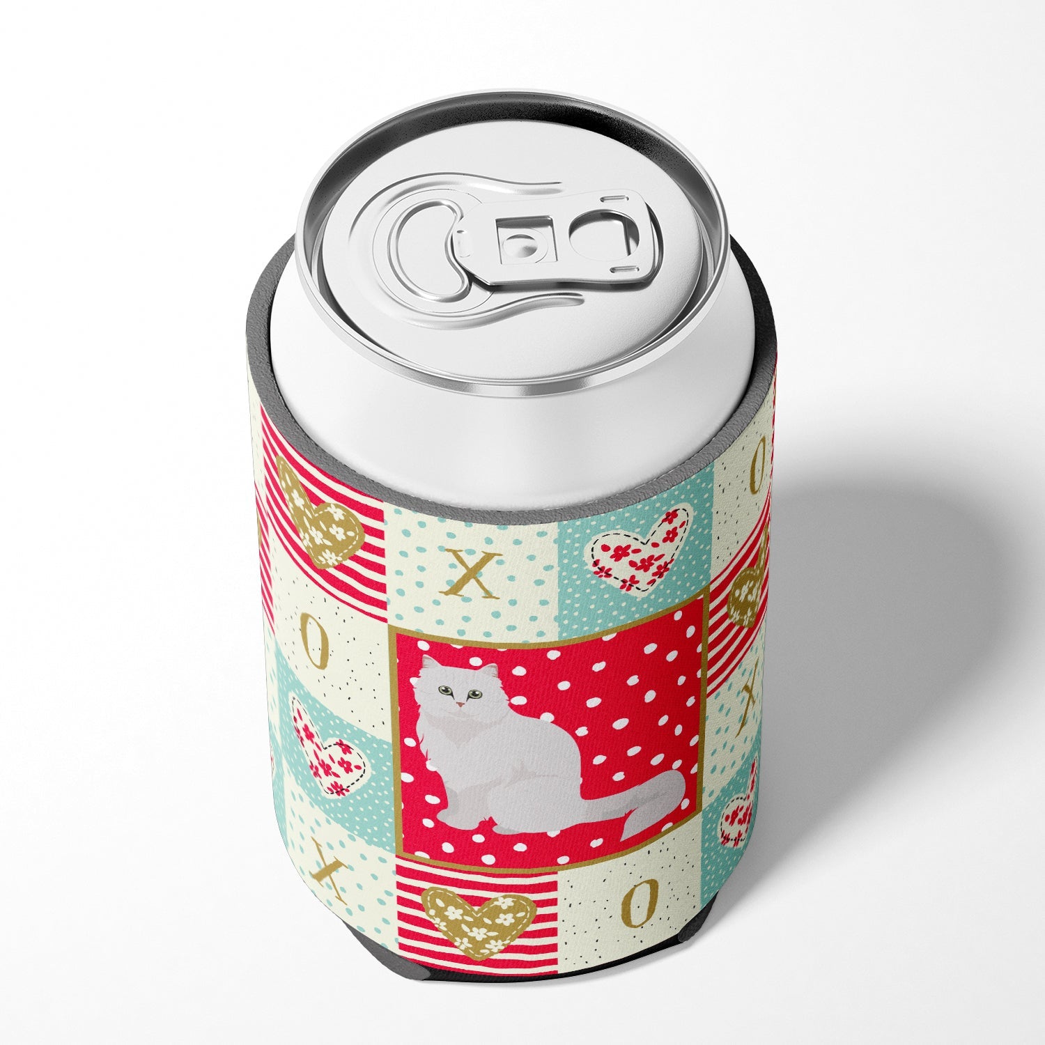 Chinchilla Persian Longhair Cat Love Can or Bottle Hugger Cooler Sleeve for Standard 12 oz Cans, Insulated Foam Beer & Soda Can Hugger Reusable