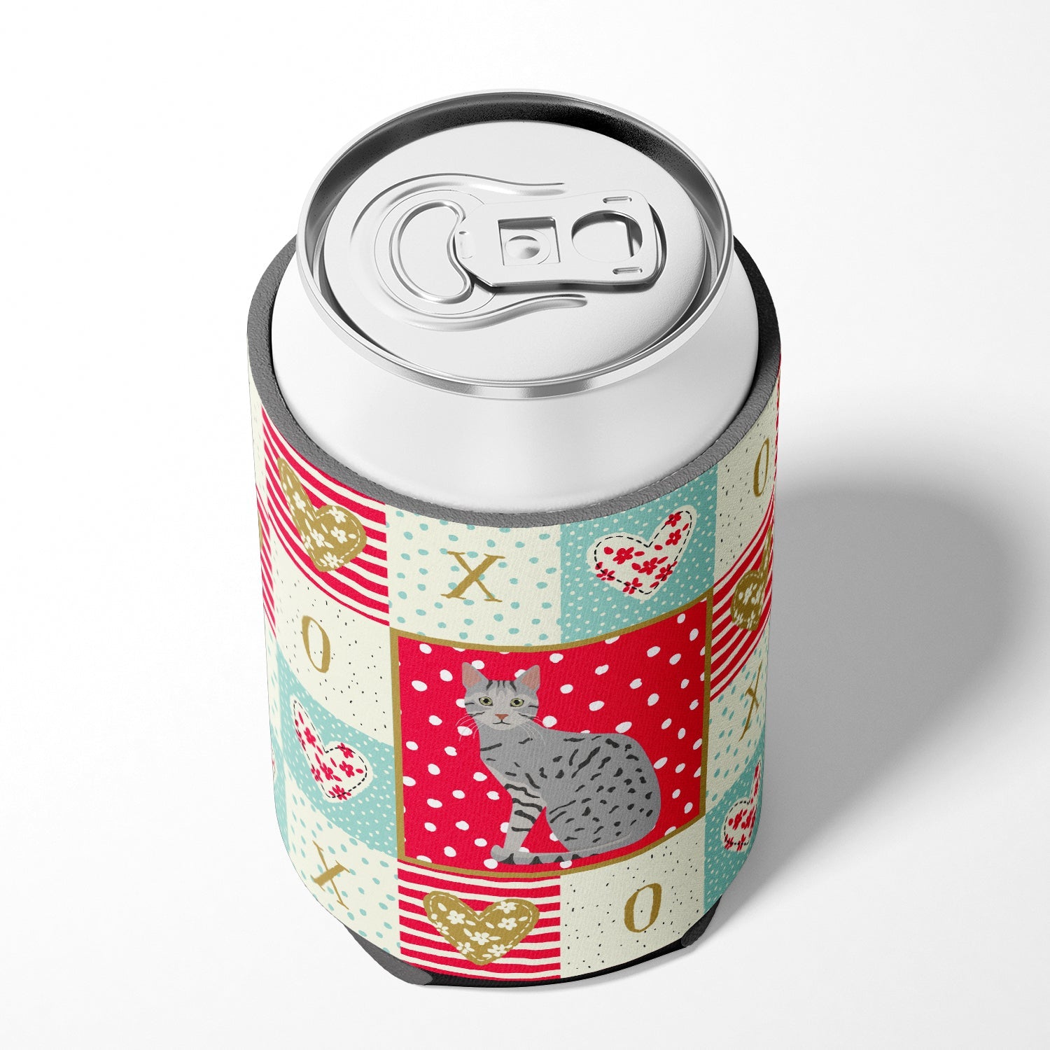 Egyptian Mau Cat Love Can or Bottle Hugger Cooler Sleeve for Standard 12 oz Cans, Insulated Foam Beer & Soda Can Hugger Reusable
