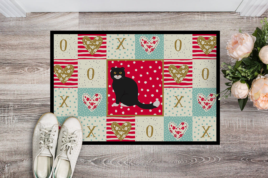 Foldex Exotic Fold #2 Cat Love Doormat Indoor Outdoor 18H X 27W Front Door Mat Rugs for Entryway, Non Slip Washable