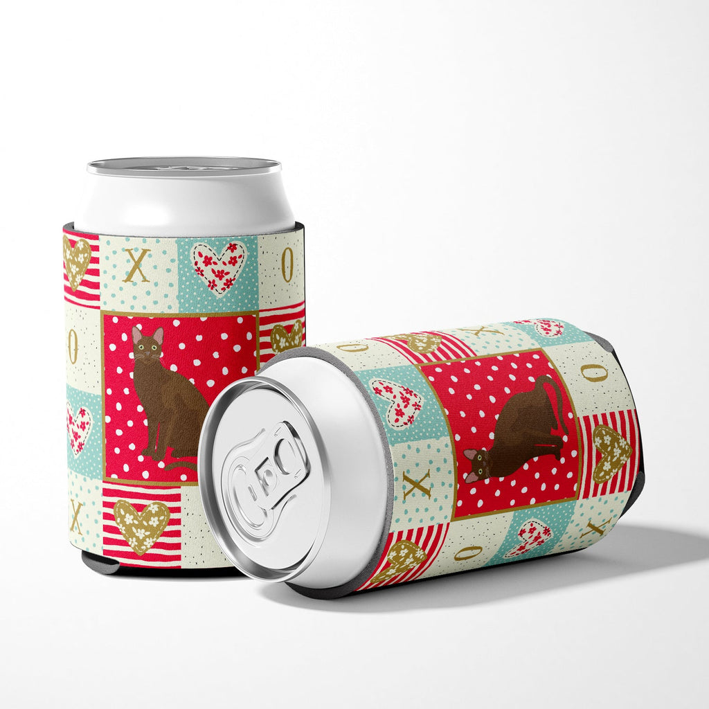 Havana Brown Cat Love Can or Bottle Hugger Cooler Sleeve for Standard 12 oz Cans, Insulated Foam Beer & Soda Can Hugger Reusable