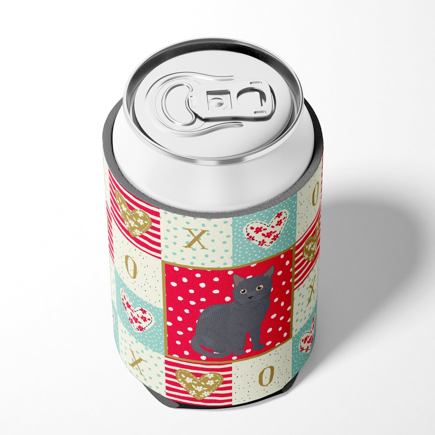 Nebelung Cat Love Can or Bottle Hugger Cooler Sleeve for Standard 12 oz Cans, Insulated Foam Beer & Soda Can Hugger Reusable
