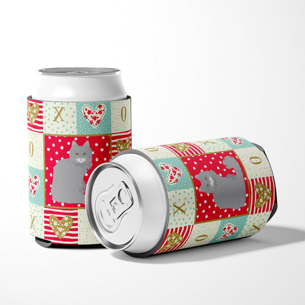 Norwegian Forest Cat Love Can or Bottle Hugger Cooler Sleeve for Standard 12 oz Cans, Insulated Foam Beer & Soda Can Hugger Reusable