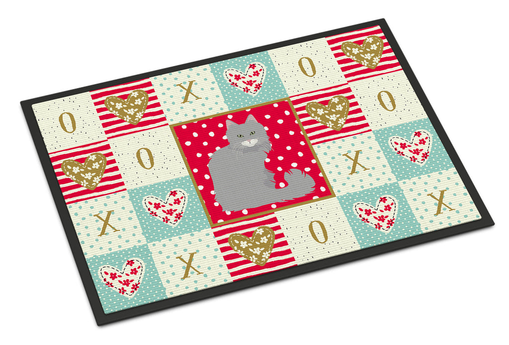 Norwegian Forest Cat Love Doormat Indoor Outdoor 18H X 27W Front Door Mat Rugs for Entryway, Non Slip Washable