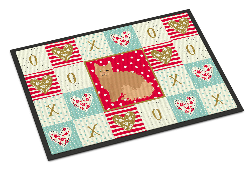 Selkirk Rex Cat Love Doormat Indoor Outdoor 24H X 36W Front Door Mat Rugs for Entryway, Non Slip Washable Low Pile,