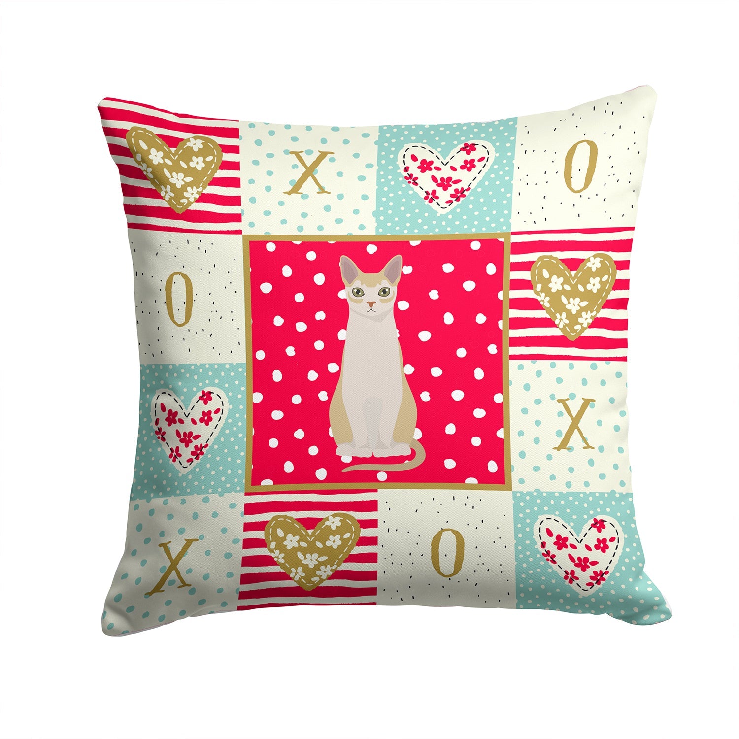 Singapura #2 Cat Love Decorative Throw Pillow 14x14 Indoor Outdoor Accent Cushion, Fabric Cover with Insert for Sofa, Bed, Porch & Living Room