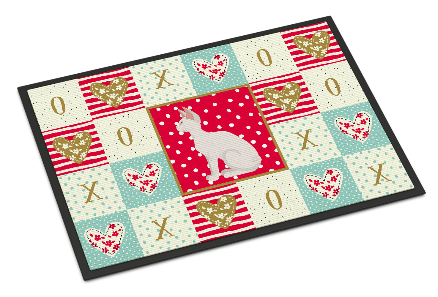 Sphynx #3 Cat Love Doormat Indoor Outdoor 24H X 36W Front Door Mat Rugs for Entryway, Non Slip Washable Low Pile,