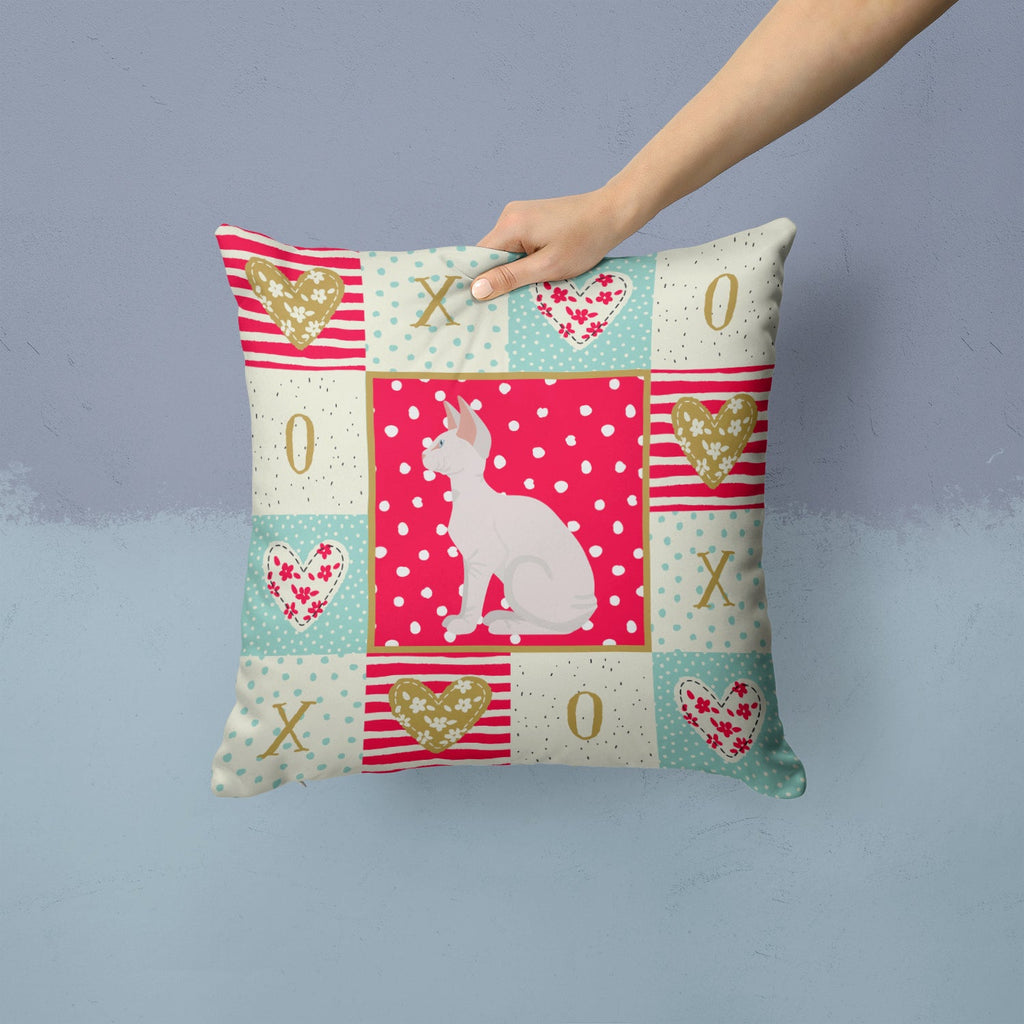 Sphynx #3 Cat Love Decorative Throw Pillow 14x14 Indoor Outdoor Accent Cushion, Fabric Cover with Insert for Sofa, Bed, Porch & Living Room