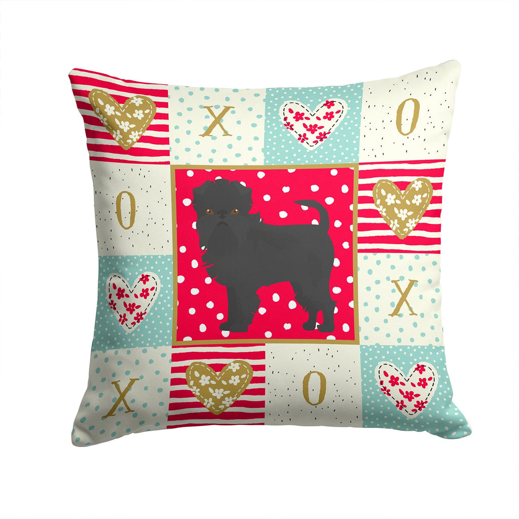 Affenpinscher #2 Love Decorative Throw Pillow 14x14 Indoor Outdoor Accent Cushion, Fabric Cover with Insert for Sofa, Bed, Porch & Living Room